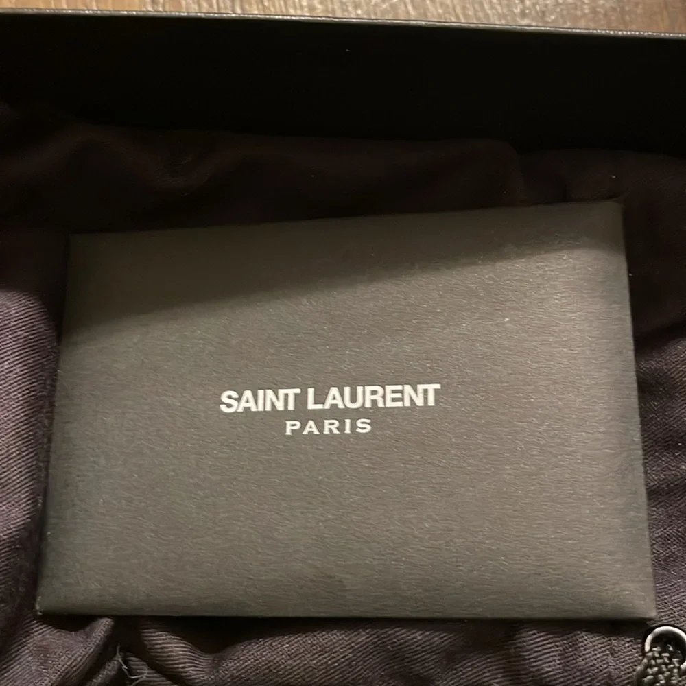 ✨Saint Laurent ✨Glitter Panel Leather Wallet in Blue and Black🖤 - Picture 8 of 9